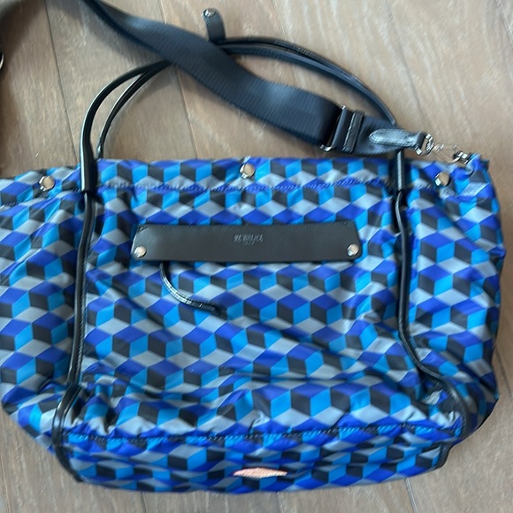 MZ Wallace Madison Shopper Large Geometric Print blue and black NWOT - Picture 2 of 7